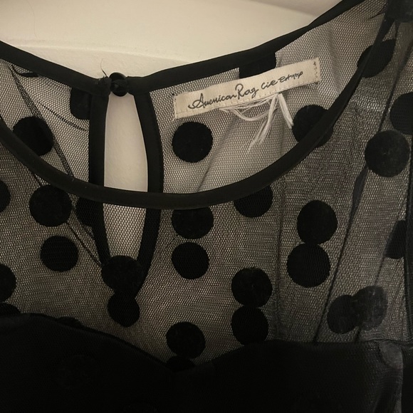 Polka dot sheer little black dress - Picture 3 of 3